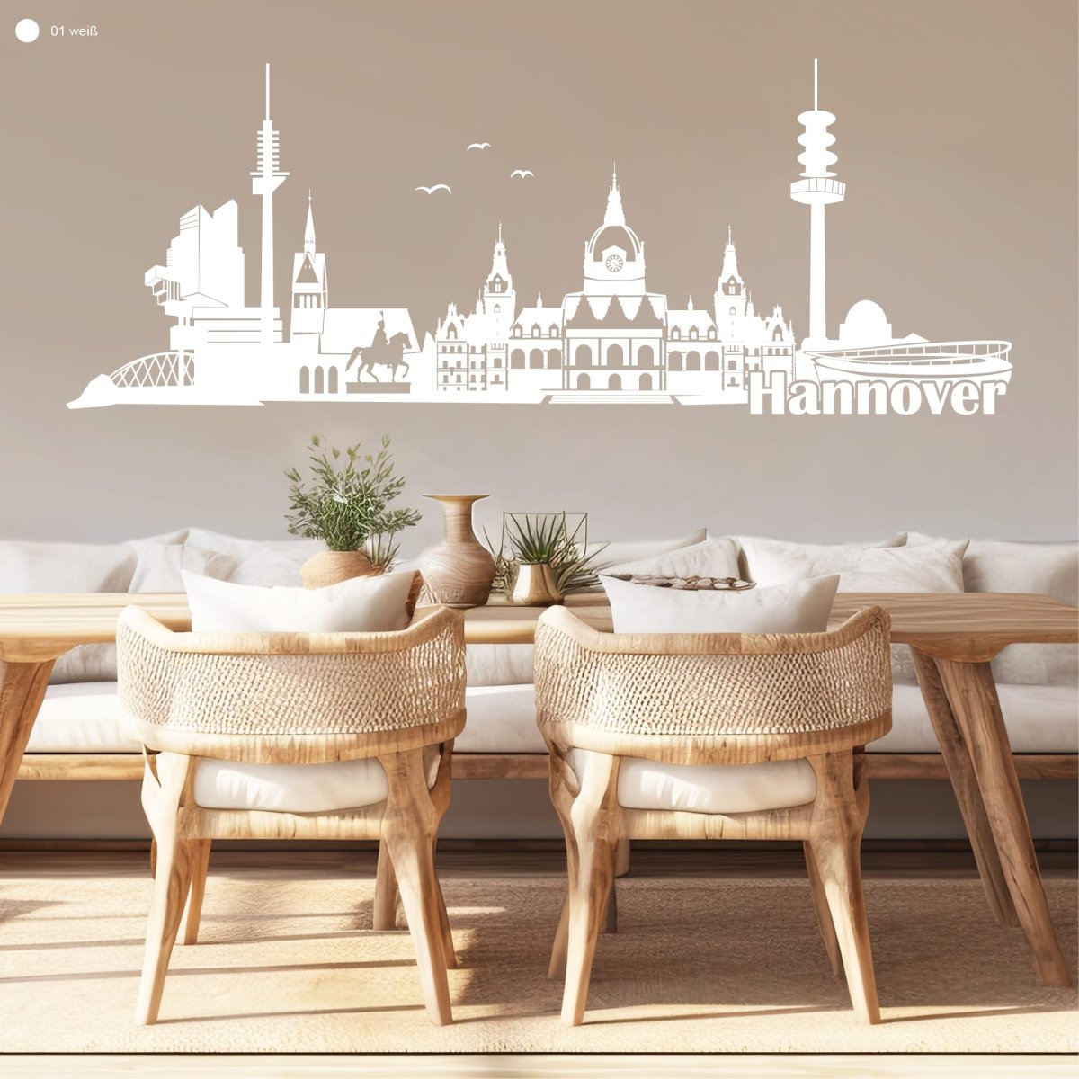 Wandtattoo Wandbild Hannover Skyline Niedersachsen, Heimat – Bild 8