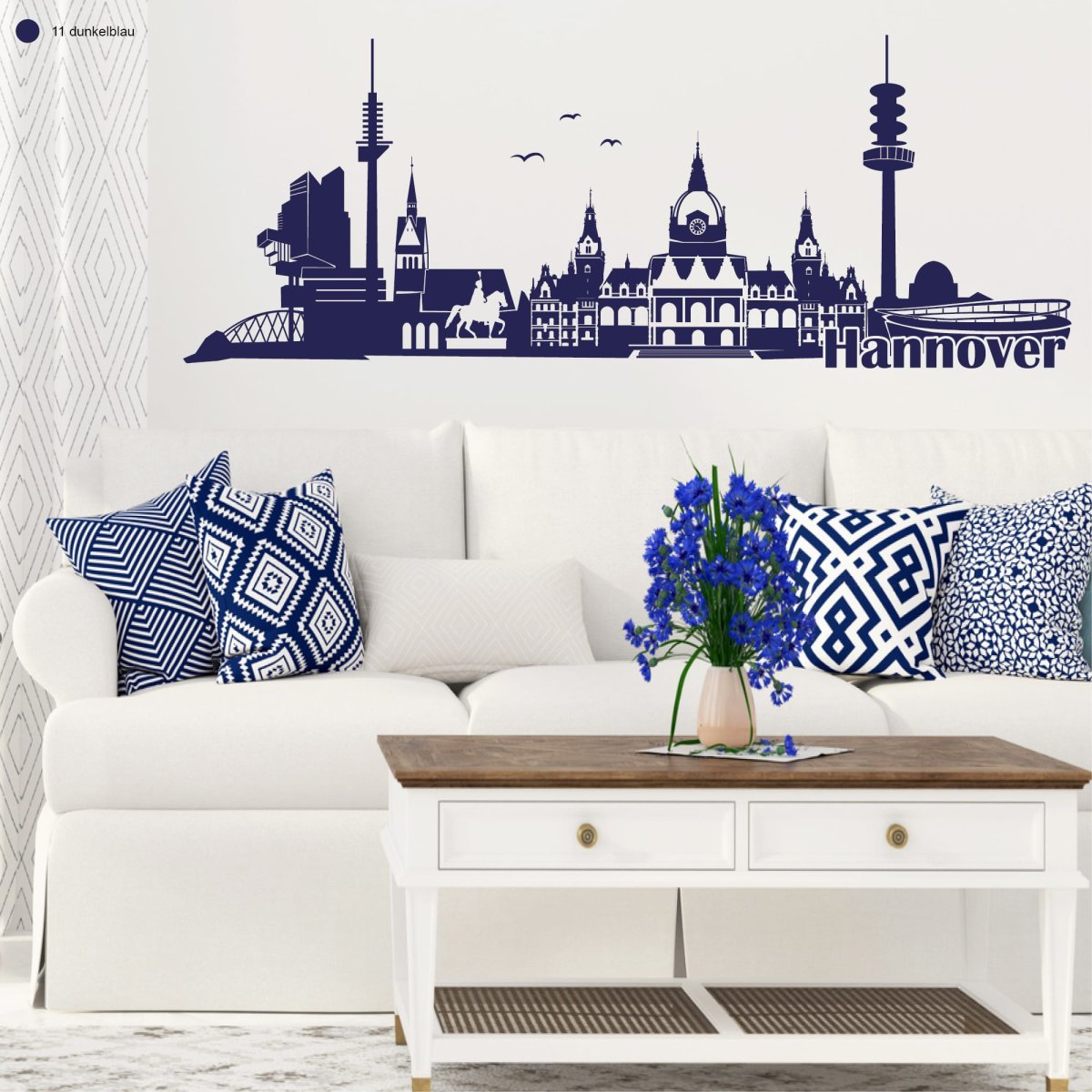 Wandtattoo Wandbild Hannover Skyline Niedersachsen, Heimat – Bild 7