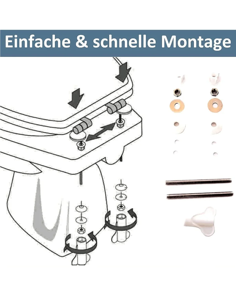 SINOBATH (H155) MDF-Holzkern, WC-Sitz Toilettensitz mit Absenkautomatik, Softclose-Scharnier(Lotusteich) – Bild 9