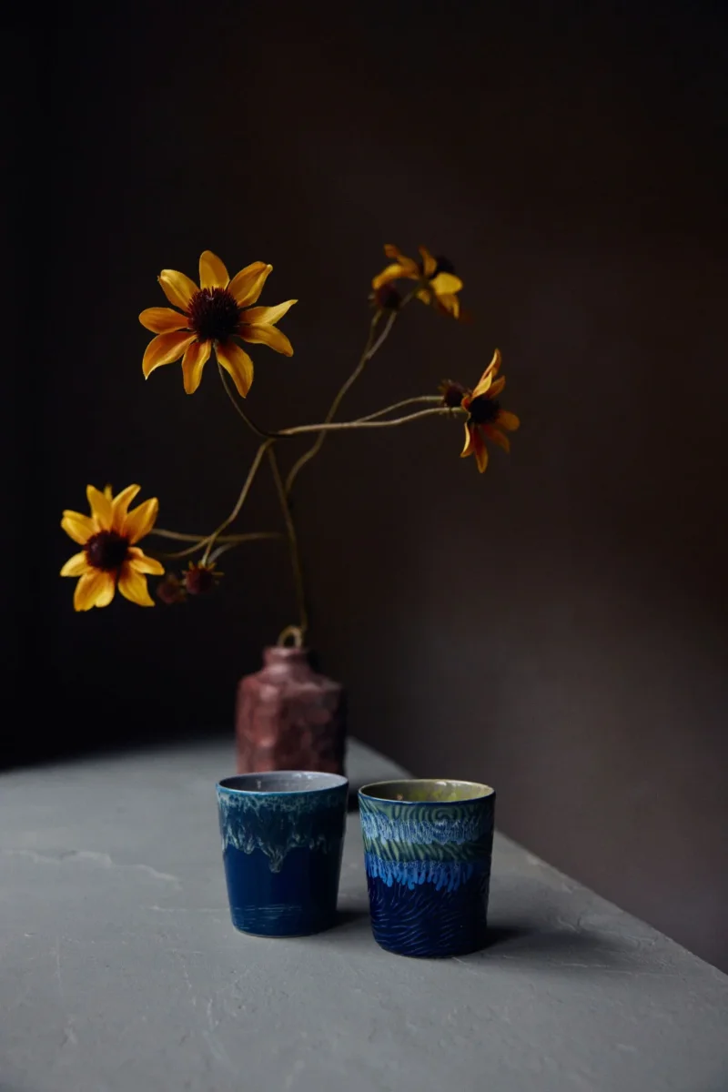 Henkellose Tasse, Van Gogh Sternennacht, – 2er-Set – Bild 6