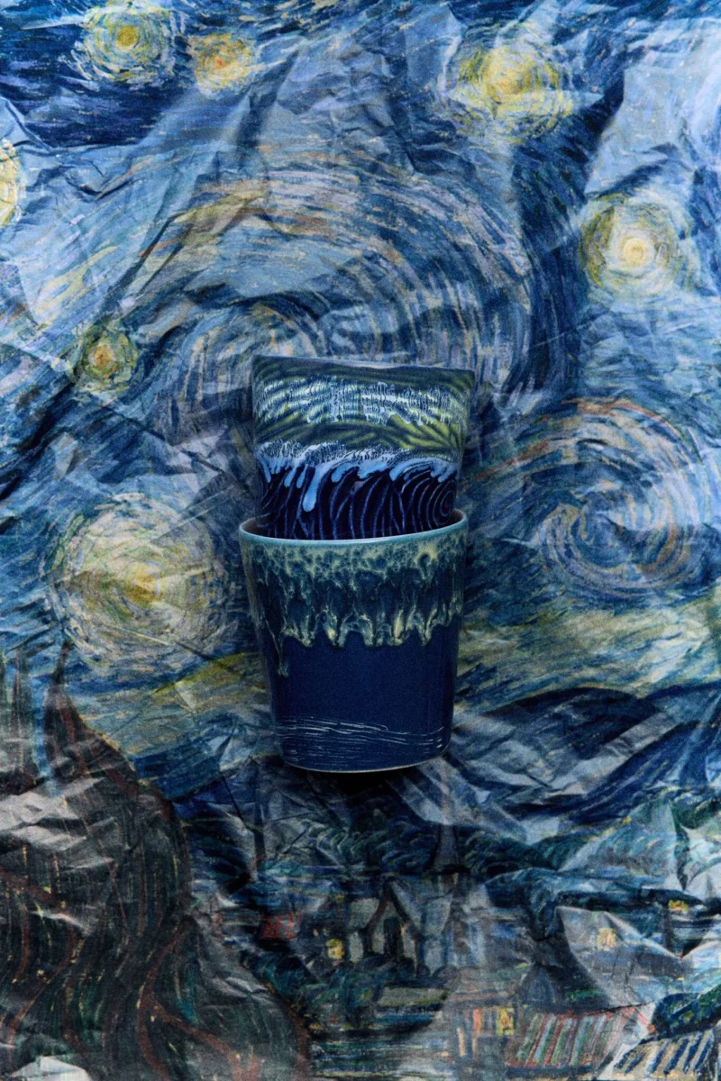 Henkellose Tasse, Van Gogh Sternennacht, – 2er-Set – Bild 5