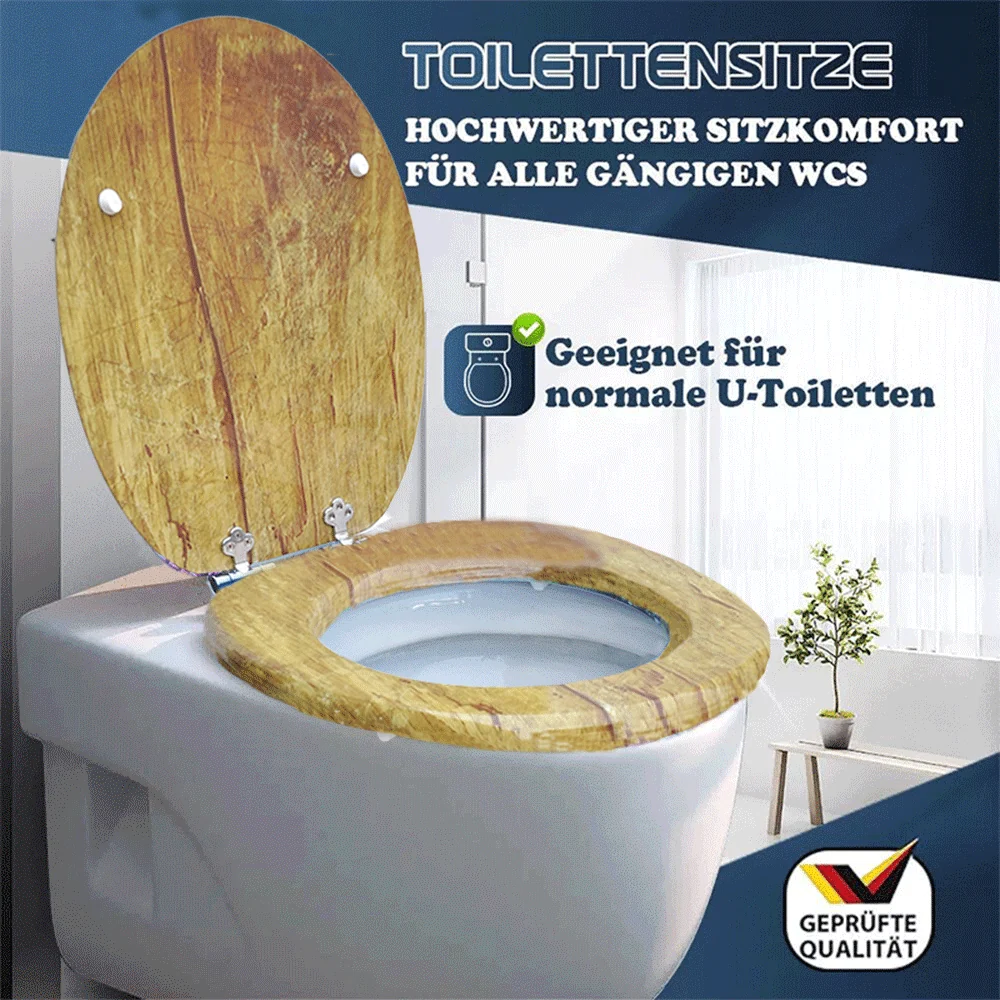 SINOBATH Universal Premium WC-Sitz mit Absenkautomatik Softclose Toilettensitz Holz-Optik — Antibakteriell, Universal – Bild 7