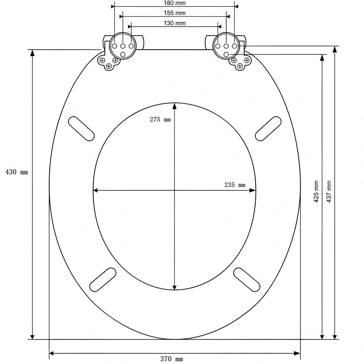 SINOBATH MDF WC-Sitz Schwarz Softclose Toilettensitz — D77 – Bild 3