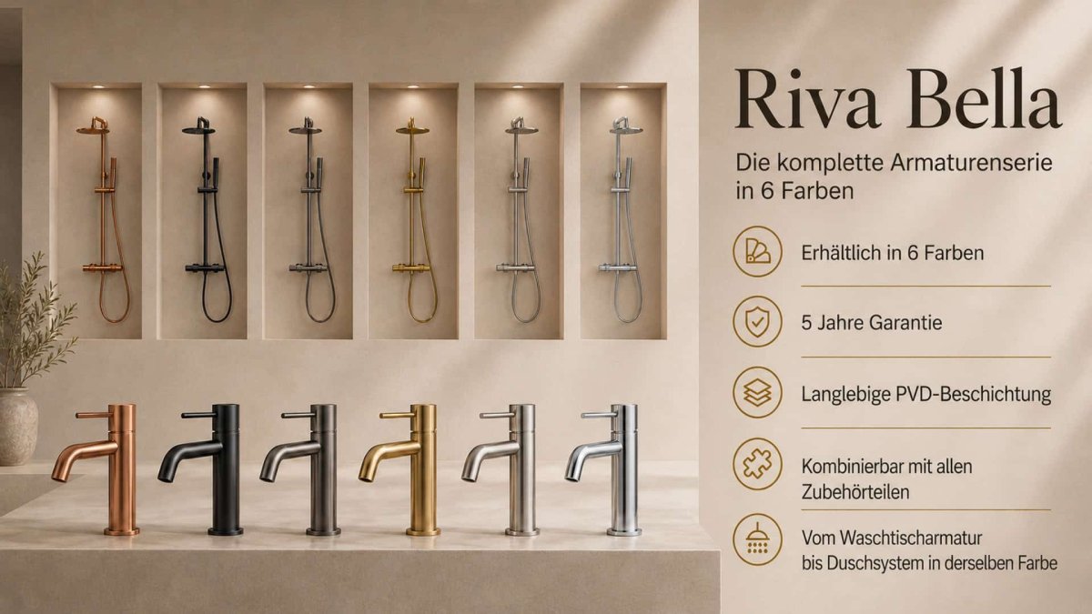 Riva Bella Unterputz-Duschsystem PVD – Gebürstetes Gold – Bild 9