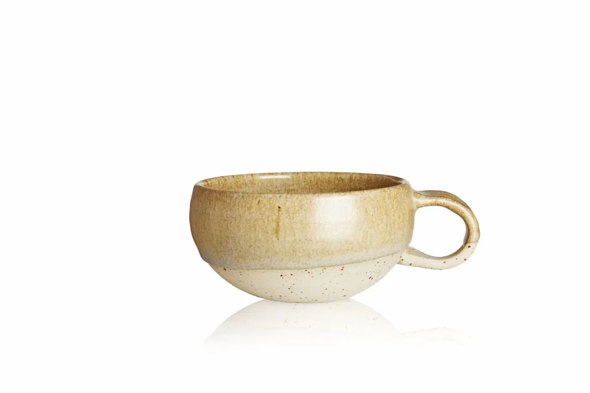 Handgedrehte Cappuccinotasse, karamell