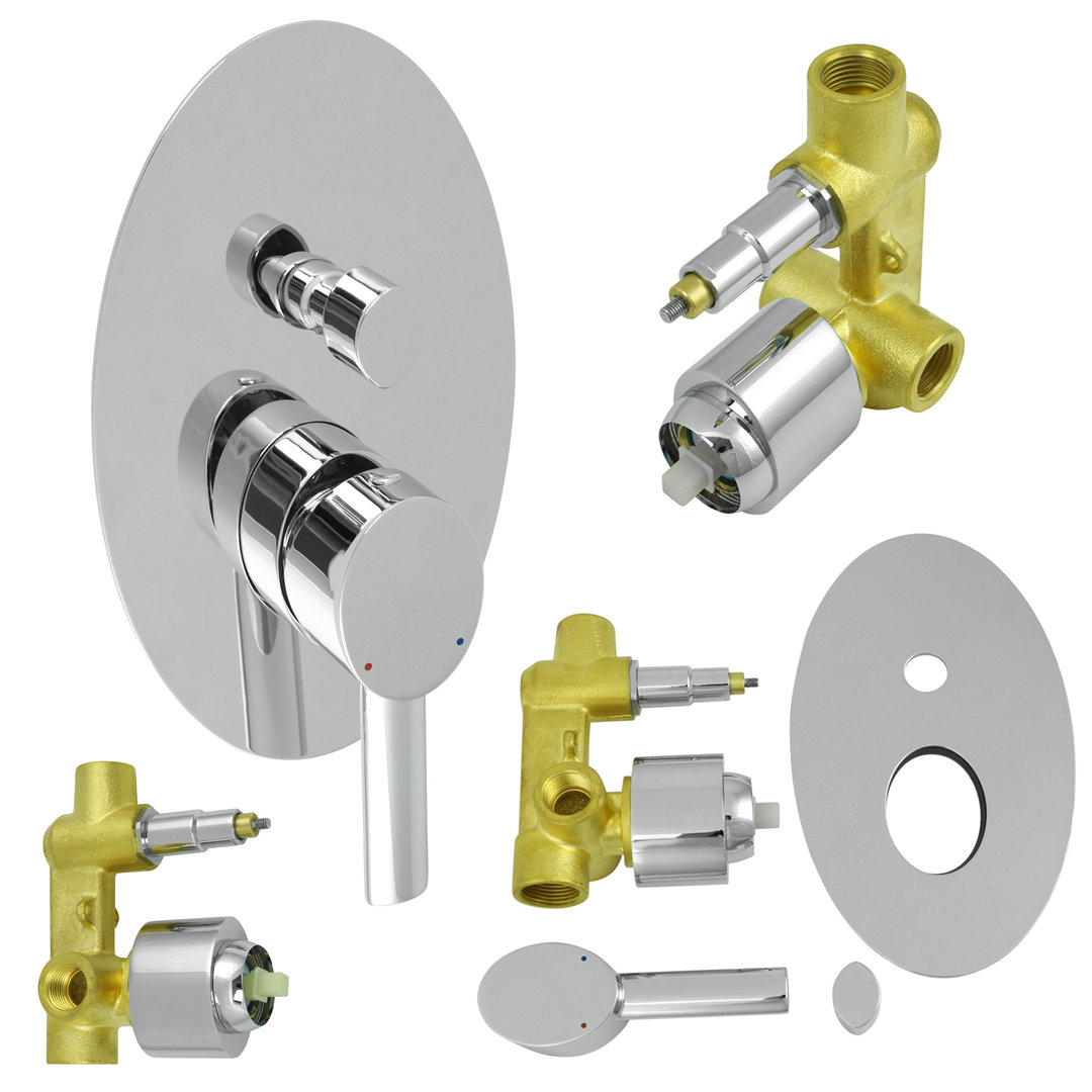 Welfenstein Unterputz-Set FA24-EO3 Regendusche oval mit Deckenzulauf – Bild 8