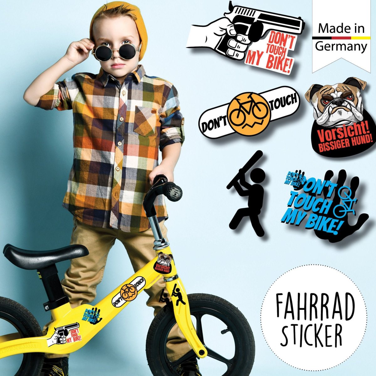 Fahrradaufkleber Spruch Don t touch my bike Fahrrad Sticker Fahrraddesign Kinderfahrrad Einschulung – Bild 8