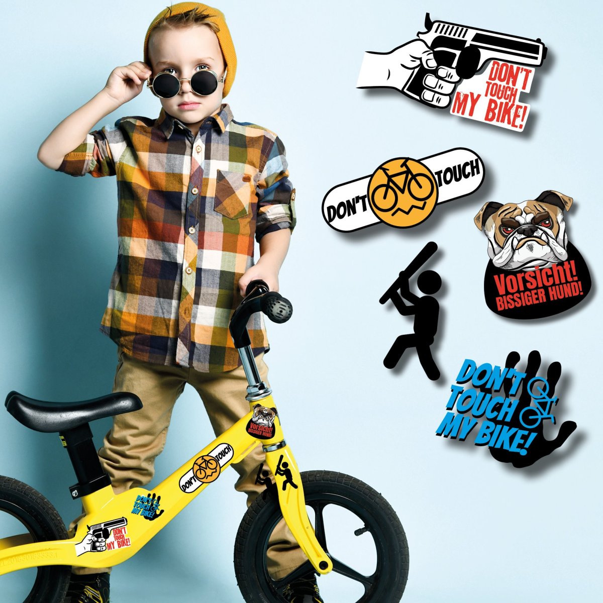 Fahrradaufkleber Spruch Don t touch my bike Fahrrad Sticker Fahrraddesign Kinderfahrrad Einschulung