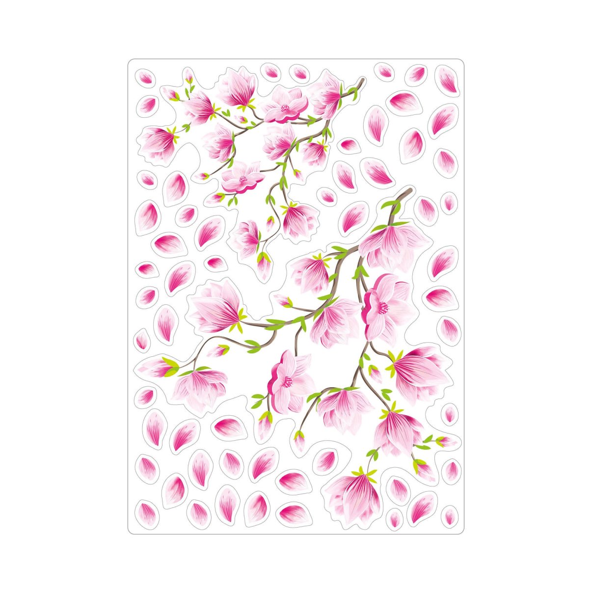 Fensterbild Frühling Ostern bunte Magnolien Blumenranke wiederverwendbar Fensterdeko Kinderzimmer Kind Frühlingsdeko – Bild 7