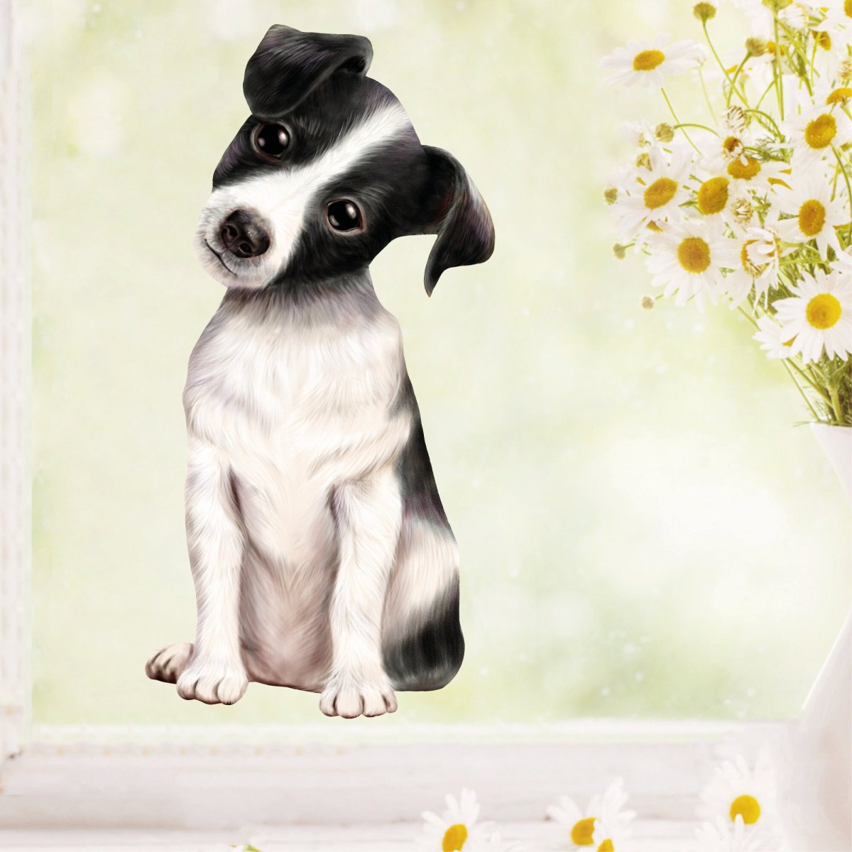 Fensterbild Hund Haustier Jack Russel Terrier, Fensterdeko Kinderzimmer Kind Osterdeko Frühlingsdeko – Bild 5