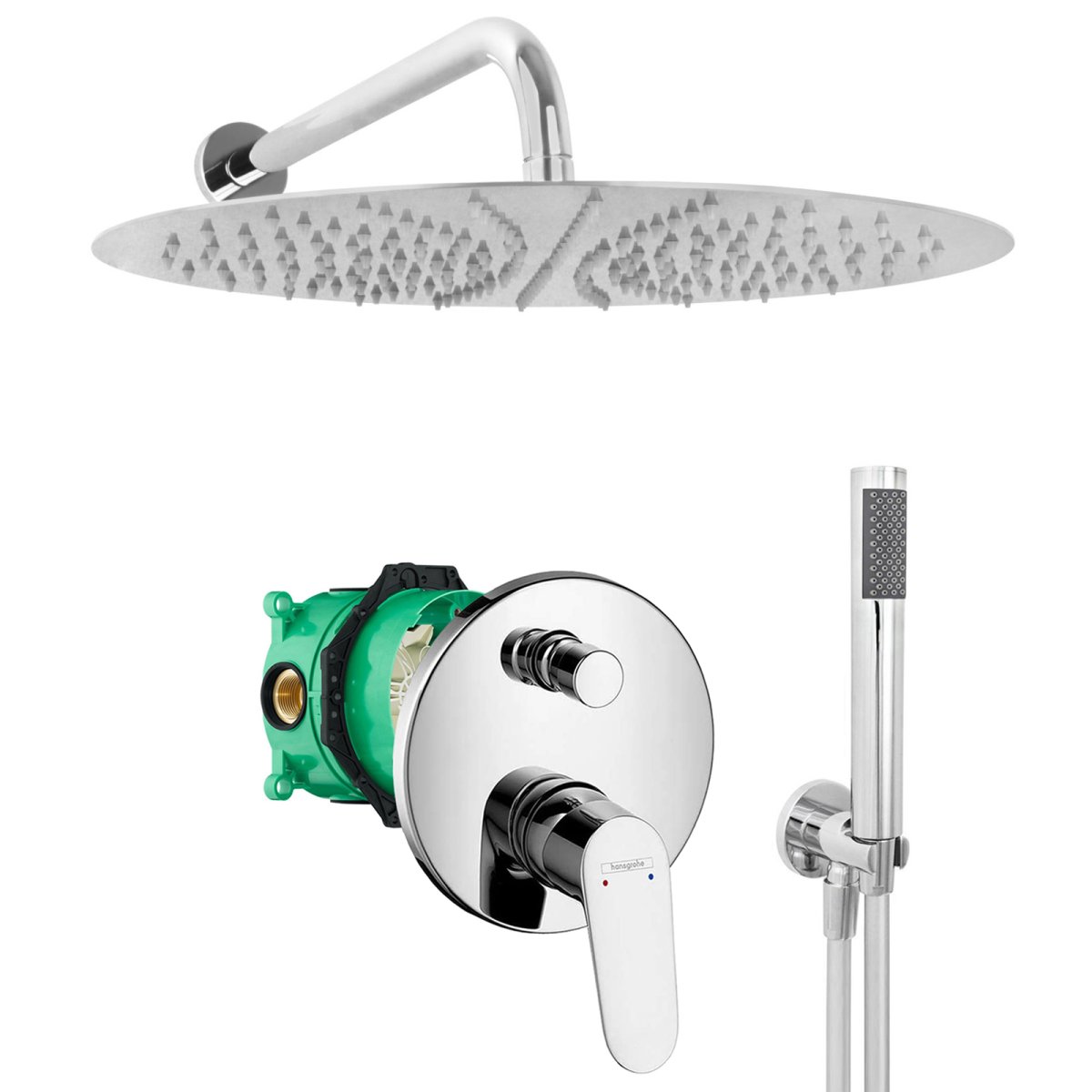 Unterputz-Set mit hansgrohe Focus-ER30JK Regendusche 30cm – Bild 2