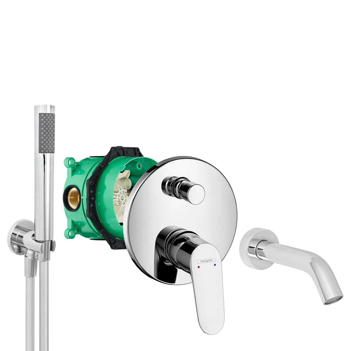 Unterputz-Set mit hansgrohe Focus-JKW Wanneneinlauf – Bild 2