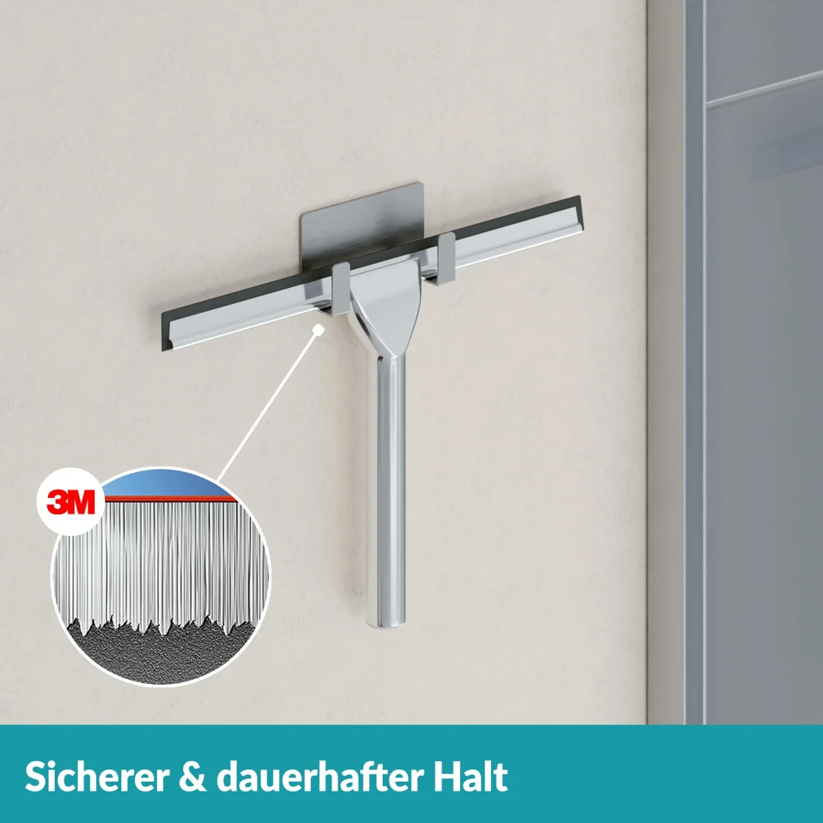 Duschabzieher mit Halterung - Montage ohne Bohren – Bild 5