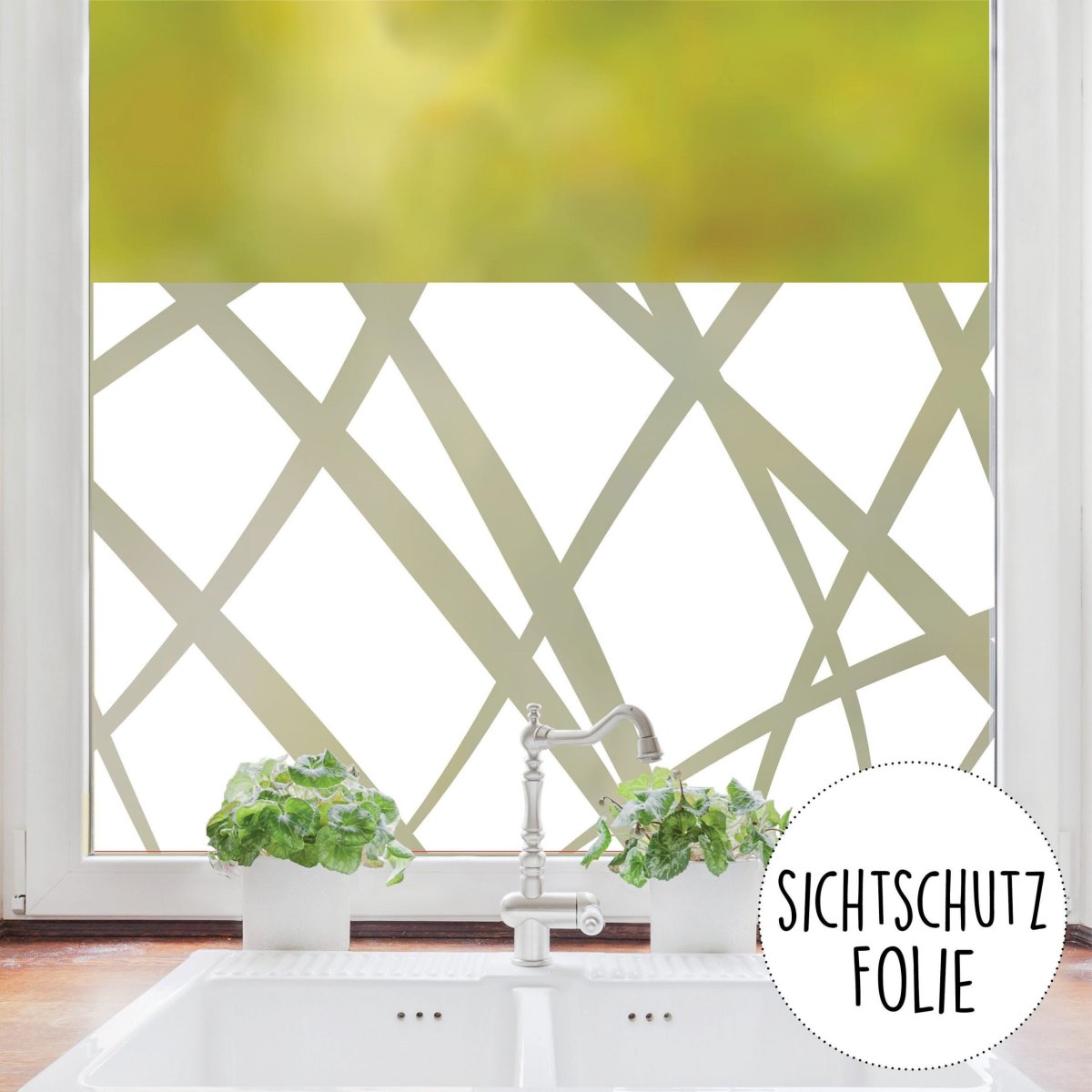 Sichtschutzfolie Fenster graue Linien abstrakt Fensterfolie Fensterdeko Milchglasfolie – Bild 3