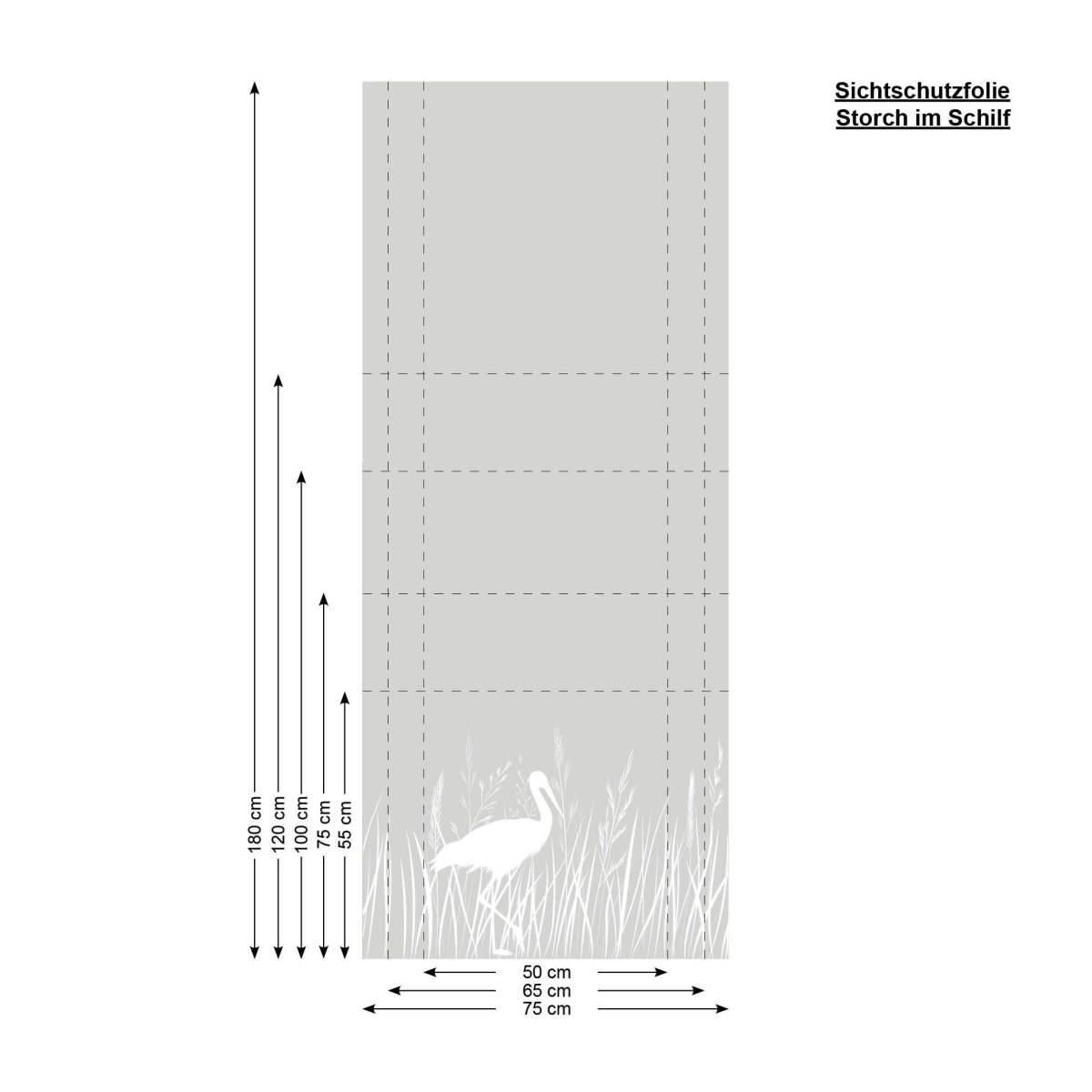 Sichtschutzfolie Storch und Gräser Wildblumen florale Fensterfolie Fensterdeko Milchglasfolie Folie Fenster – Bild 7