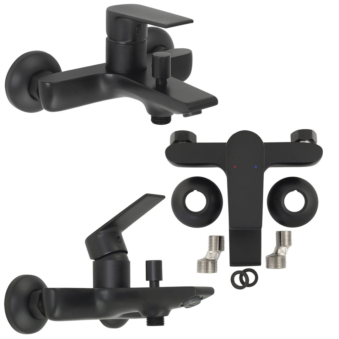 Welfenstein Wannenset WA-WBK-S12 mit Brausestange schwarz matt – Bild 4