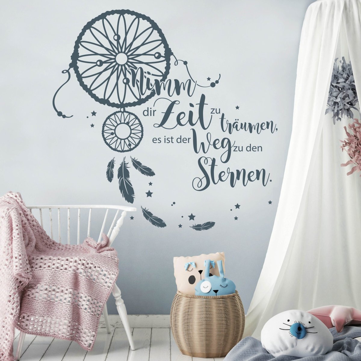 Wandtattoo Traumfänger Nimm dir Zeit zu träumen, es ist der Weg zu den Sternen Spruch Zitat Schriftzug Wandbild Wandaufkleber – Bild 4